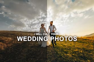 cull and edit your wedding photos in lightroom and photoshop