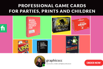 design card game or game card with box