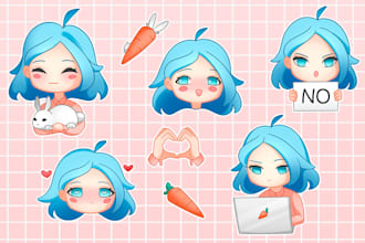 Big Deals! design cute kawaii emoticon, stickers, chibi, emoji