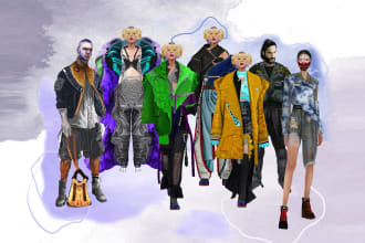 draw fashion illustration or sketch and design collections