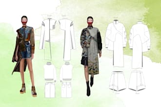 draw your fashion illustration flats technical drawings