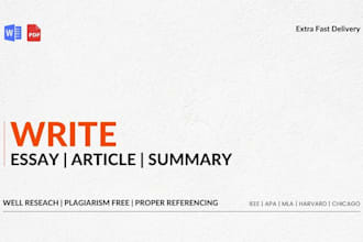 write essays, articles and summary