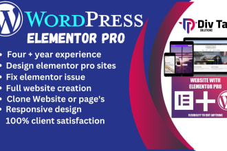 design elementor pro responsive wordpress site or fix issues