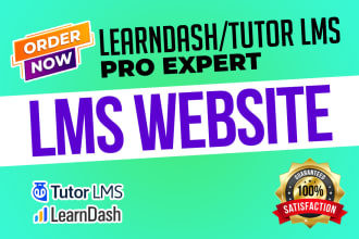 develop wordpress lms website with learndash lms in 24 hours
