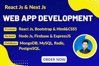 develop web app using react js and node js
