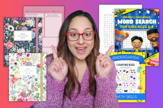 design a journal, planner, and kids activity workbooks