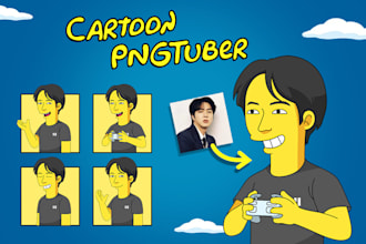 create yellow cartoon png tuber commission for vtuber live2d streamer
