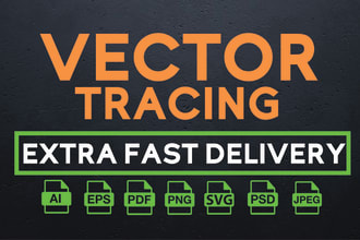 vectorize, redraw  image to vector, logo designing, quick tracing