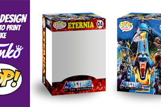 do a funko pop box design ready to print