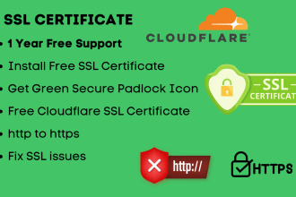 install free SSL certificate or cloudflare SSL in 30 minutes