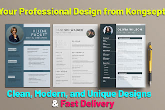 design a professional CV, resume, cover letter and rewrite