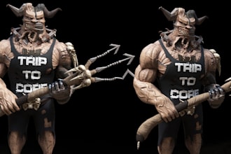 do 3d character for games, animation, films whatever need