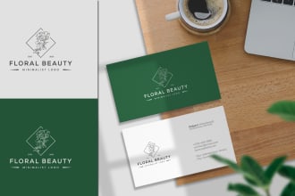 design modern minimalist boho botanical logo