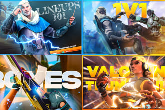 make 3d valorant thumbnail, channel art, etc