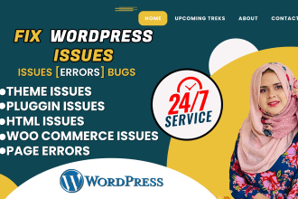 fix any wordpress issues or errors within 3 hours