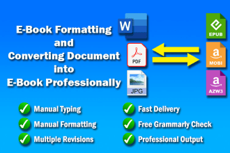 convert word, PDF to epub kindle, mobi, ebook and format