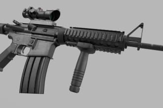 make any high detailed 3d weapon for game