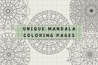 illustrate a unique mandala adult coloring book