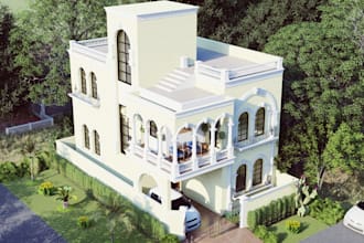 3d design rendering for house, apartment and interior views
