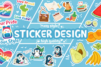 create custom vector sticker designs, personal set for you