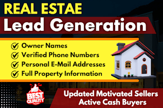 give updated motivated seller, active cash buyer leads with skip tracing