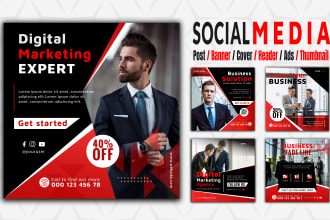 design social media facebook cover, instagram post, banner, tiktok, ads