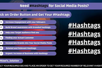 provide organic hashtags for social media account reach