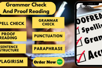 grammar check, spell check, copyedit and proofread english text