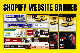 do shopify banner website header web slider product google ads banners design