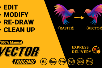 redesign, modify, clean up, update and edit png or jpg logo into vectors in ai