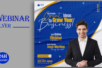 design amazing online webinar business flyers, banners