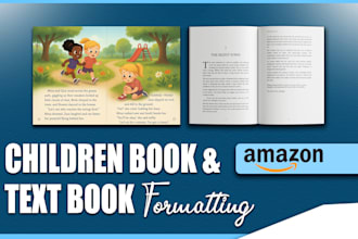 book formatting and layout design,cover design,kdp book formatting,children book