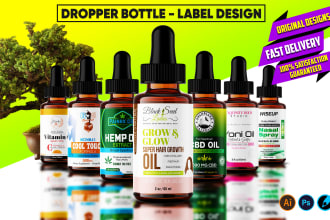 do bottle label, cbd label, skincare label, product label, packaging, 3d mockup