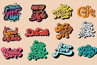 design excellent hand lettering and typography logo word art in shape