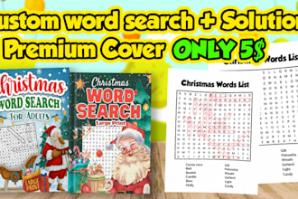 create niche based word search puzzle books with solutions for amazon kdp, etsy