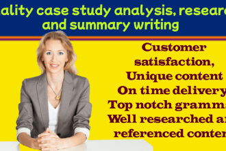 write case study analysis, research, articles and summaries