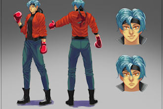 design a character for your animation, comic, game, or vtube model