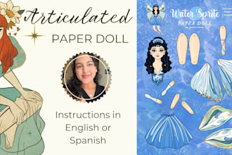 illustrate a magical articulated paper doll for your project