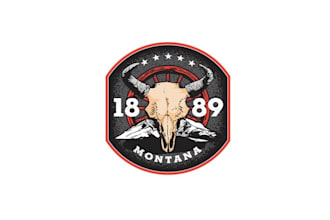 do professional bad montana logo design with vector file