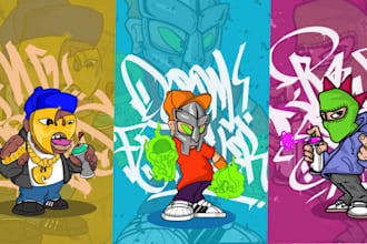 design a badass character graffiti style for you