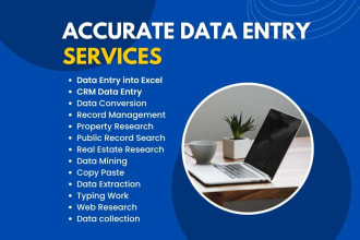 do creative and accurate data entry, copy paste into excel or database