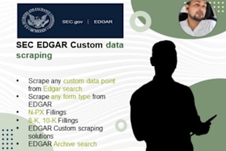 scrape sec edgar fillings, yahoo finance, morningstar