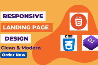 design modern html landing page or one page website