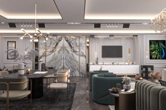 design 360 panorama walkthrough, 3d interior