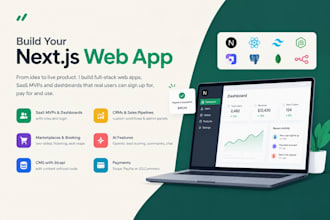 build your nextjs web app or saas mvp with strapi, nodejs ai