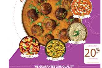 design professional restaurant food menu board flyer print