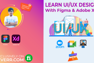 teach you UI UX design professionally with figma and xd
