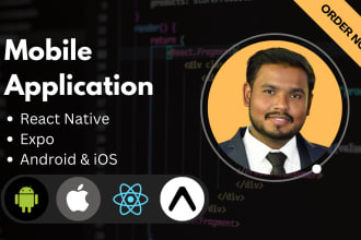 develop cross platform react native, expo app for android, ios
