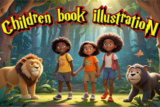 design children book illustrations and cover story book for KDP