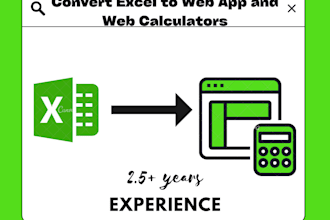 convert excel calculator to online web app and calculator